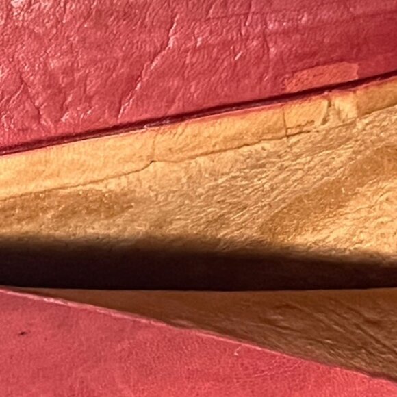 VTG Leather Book Notebook Cover Protector Gold Leaf Designs 7.25"x10" - Picture 8 of 16